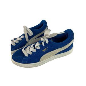 3.5M Youth Puma Blue Suede Big Kids Lace Up Sneakers